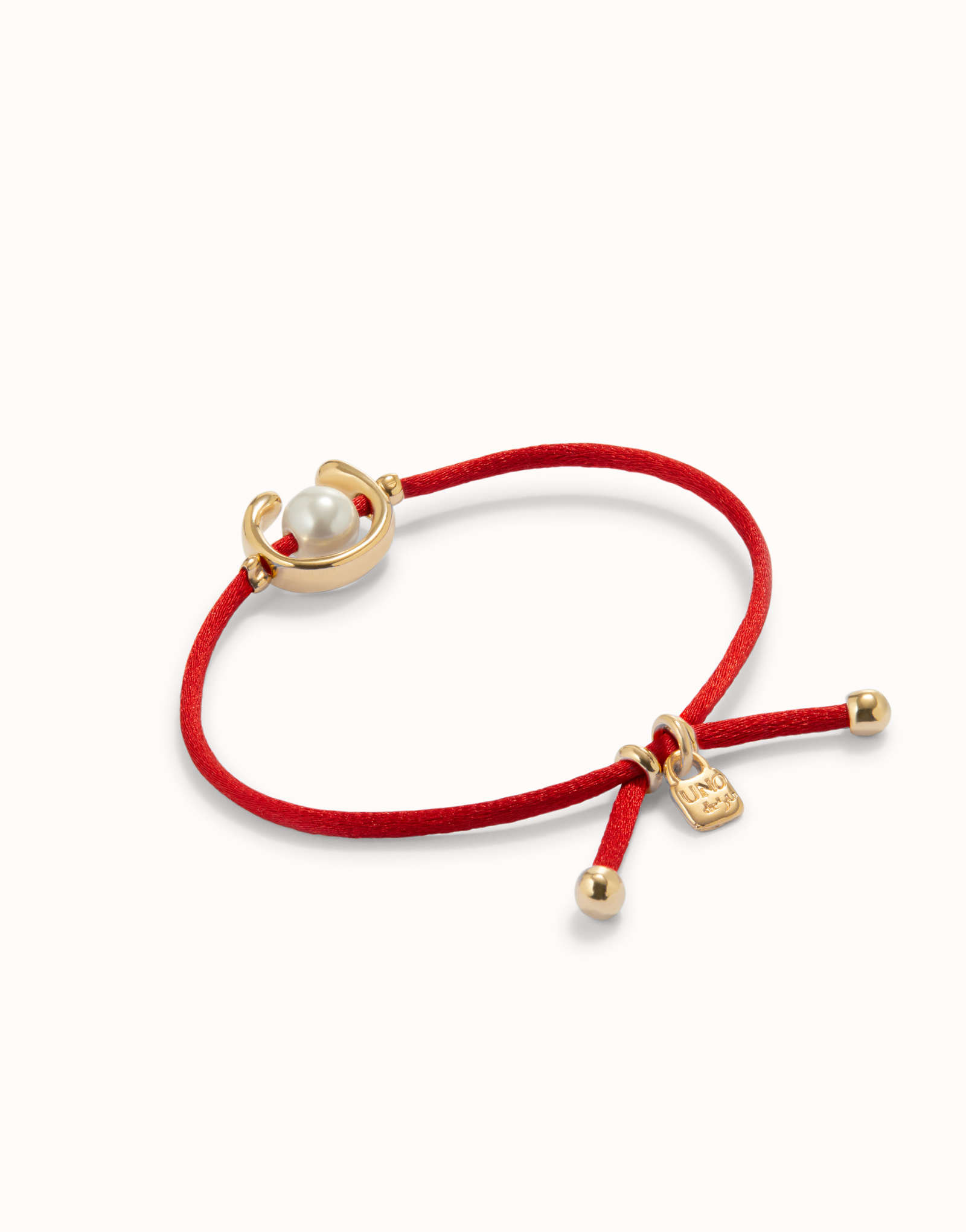 Bracciale in filo rosso con perla shell assortimento placcato oro 18k., Dorado, large image number null